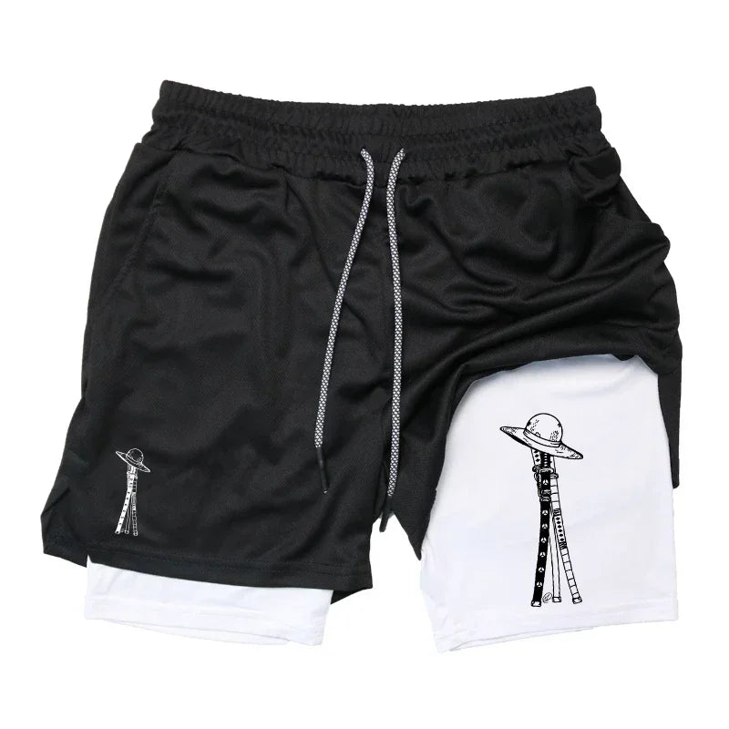 Summer Camo 2 in 1 Compression Shorts