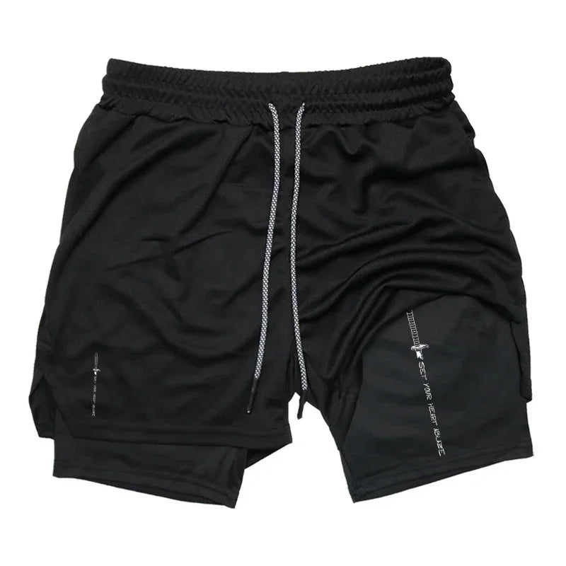 Summer Camo 2 in 1 Compression Shorts