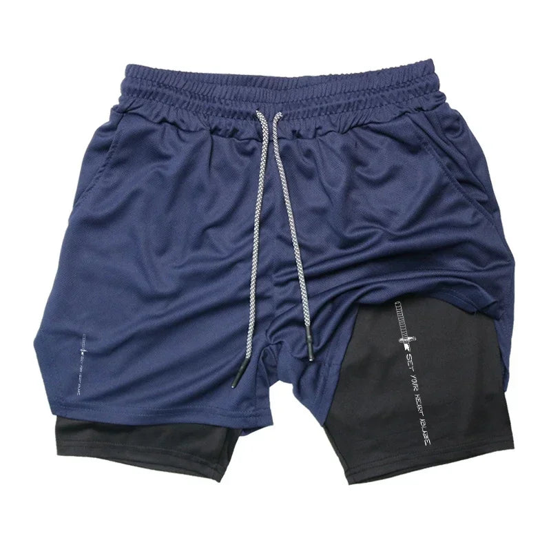 Summer Camo 2 in 1 Compression Shorts