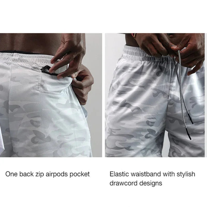 Summer Camo 2 in 1 Compression Shorts