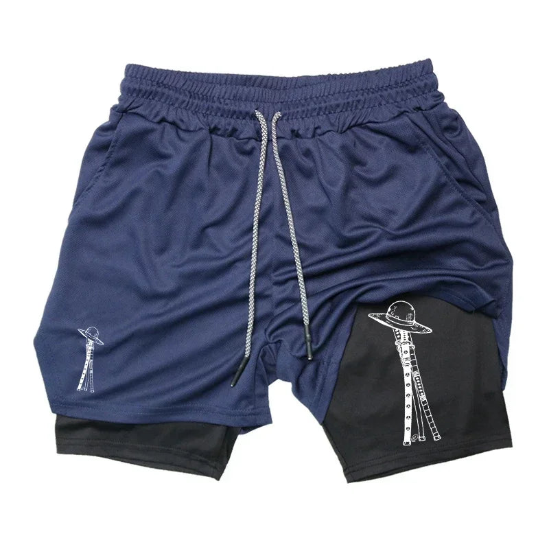 Summer Camo 2 in 1 Compression Shorts