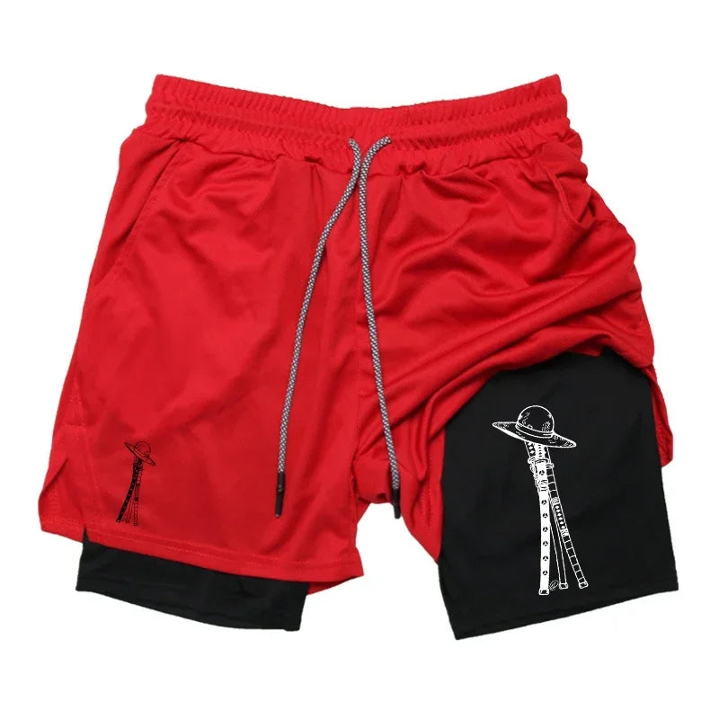 Summer Camo 2 in 1 Compression Shorts