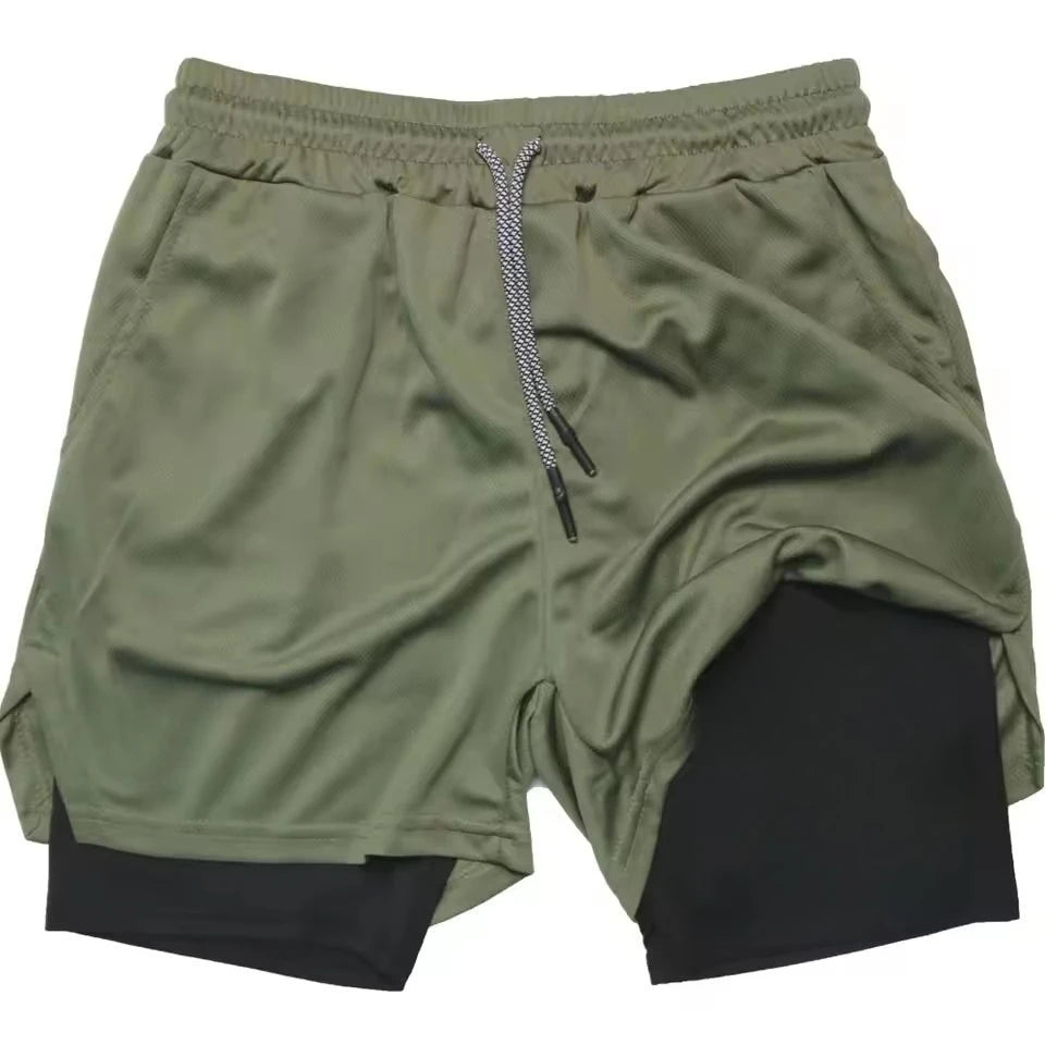 Summer Camo 2 in 1 Compression Shorts
