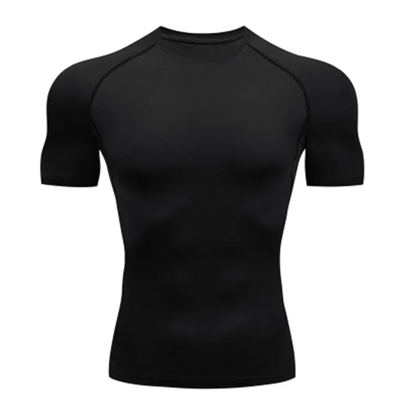 Men's compression short sleeved training shirt quick drying