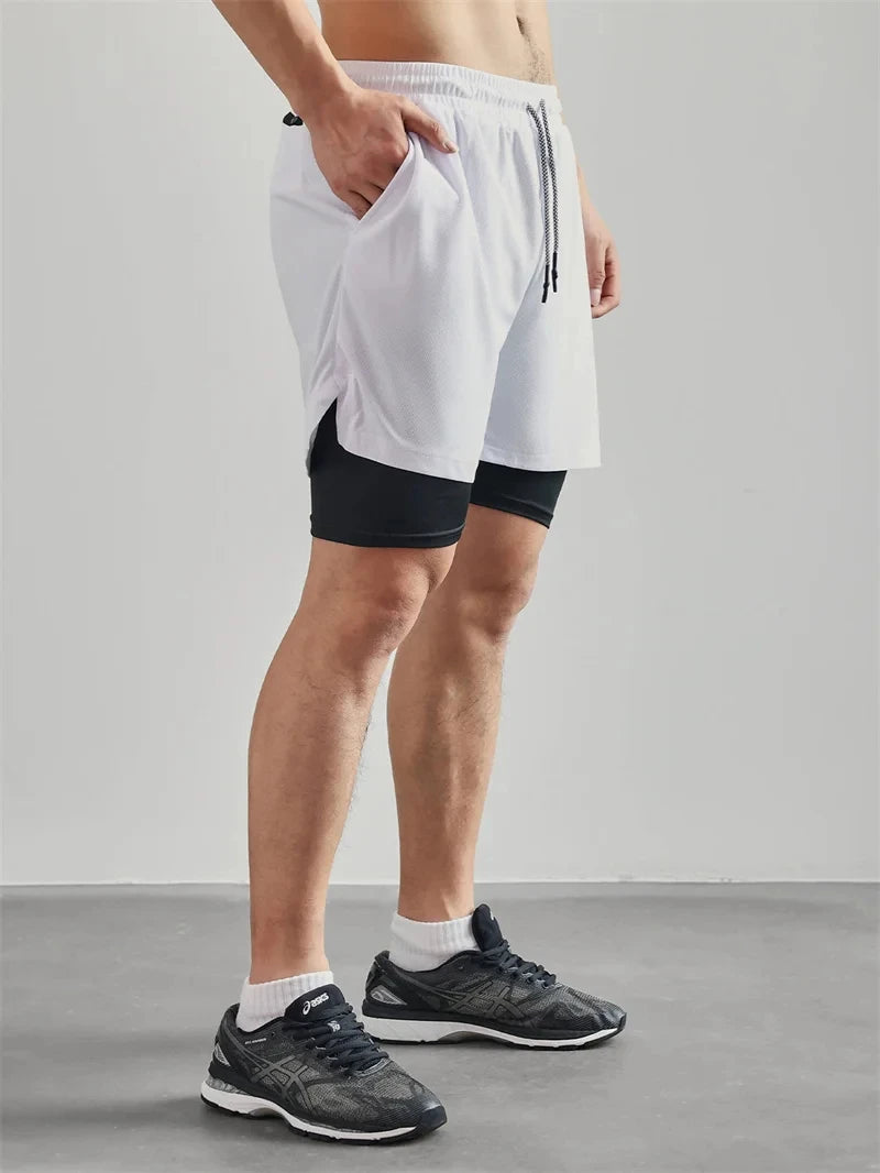 Men's Multi Pocket Inner Lined Camouflage Running Shorts