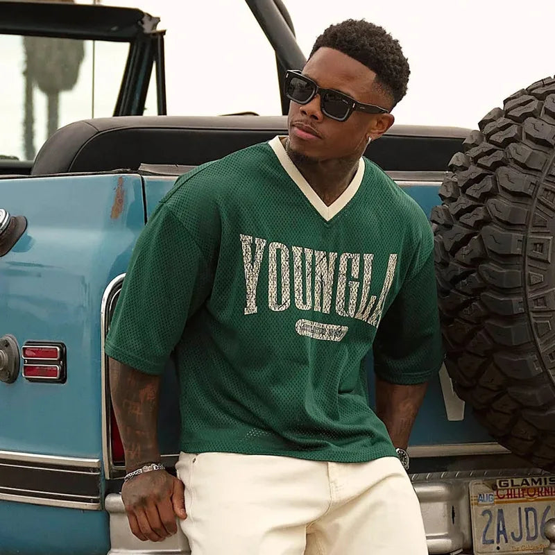 Men's Oversized Graphic YOUNGLA T-Shirt
