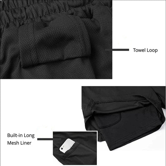 Men's Multi Pocket Inner Lined Camouflage Running Shorts