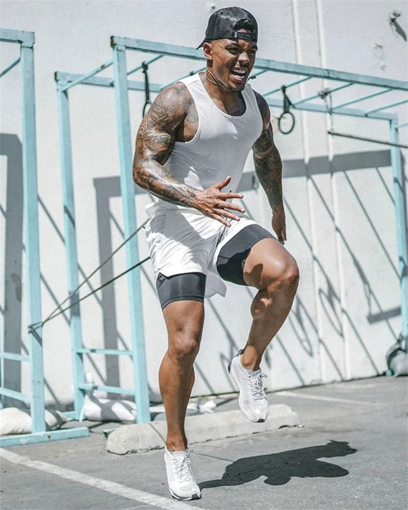 Men's Multi Pocket Inner Lined Camouflage Running Shorts