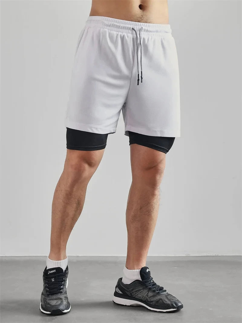 Men's Multi Pocket Inner Lined Camouflage Running Shorts