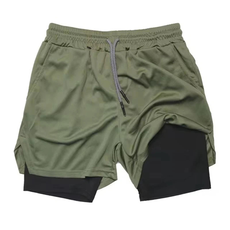 Men's Multi Pocket Inner Lined Camouflage Running Shorts
