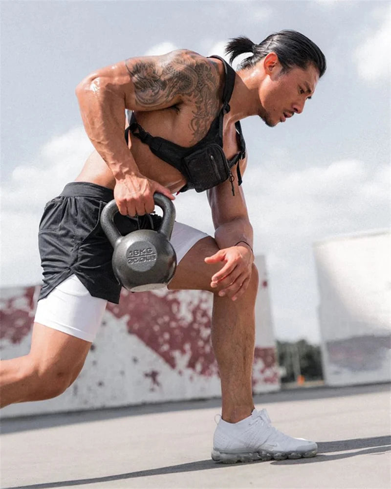 Men's Multi Pocket Inner Lined Camouflage Running Shorts