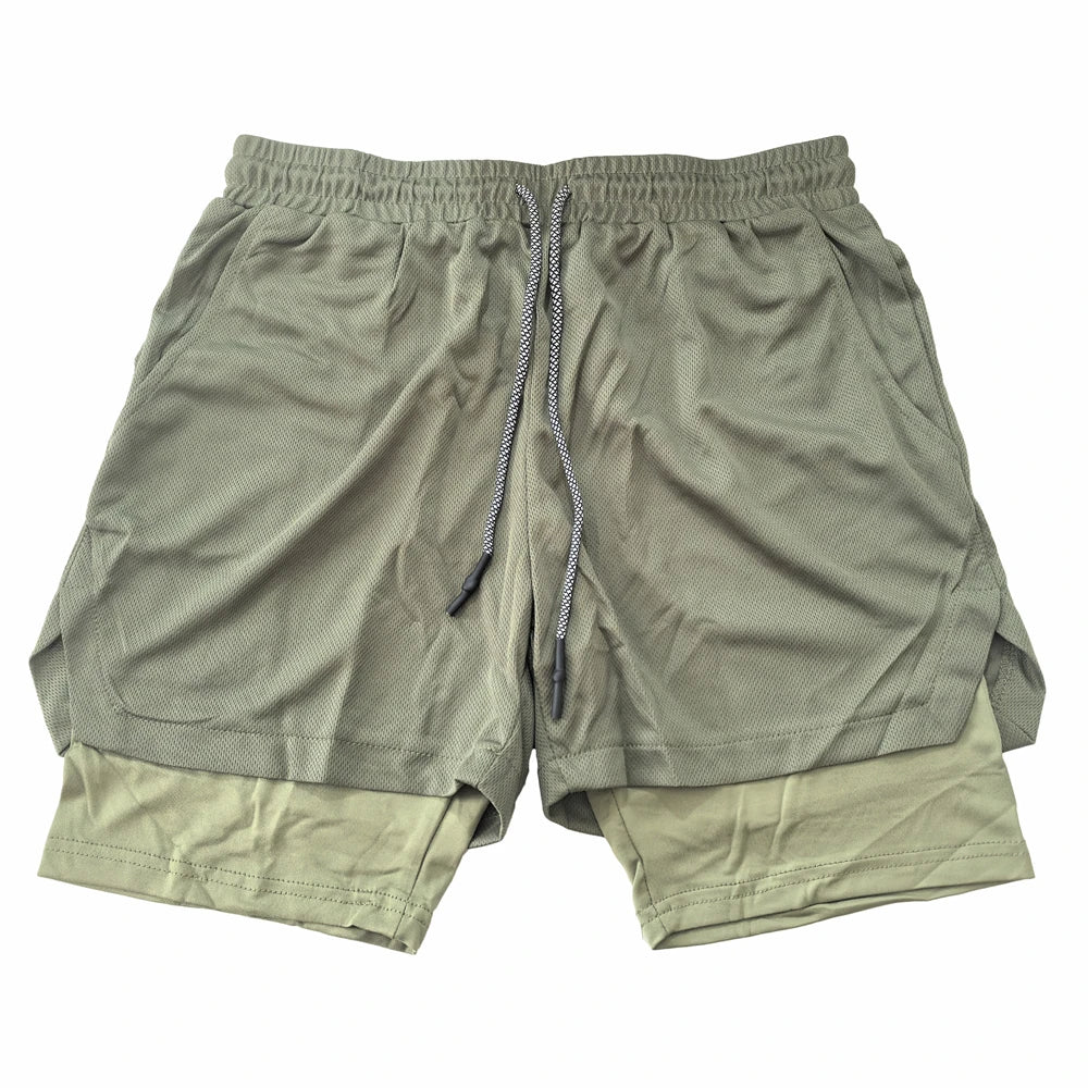 Men's Multi Pocket Inner Lined Camouflage Running Shorts