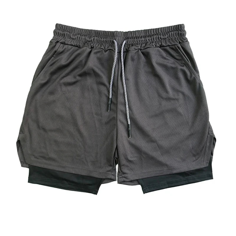 Men's Multi Pocket Inner Lined Camouflage Running Shorts