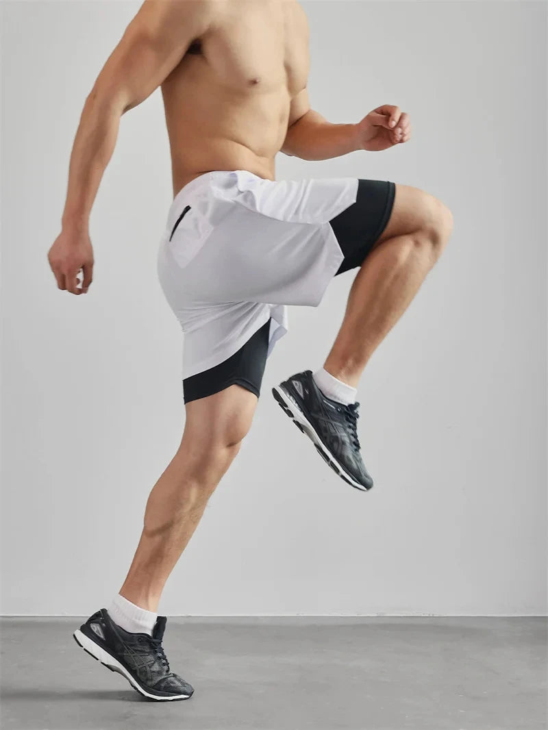 Men's Multi Pocket Inner Lined Camouflage Running Shorts