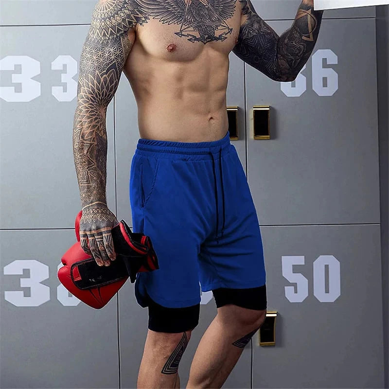 Men's Multi Pocket Inner Lined Camouflage Running Shorts
