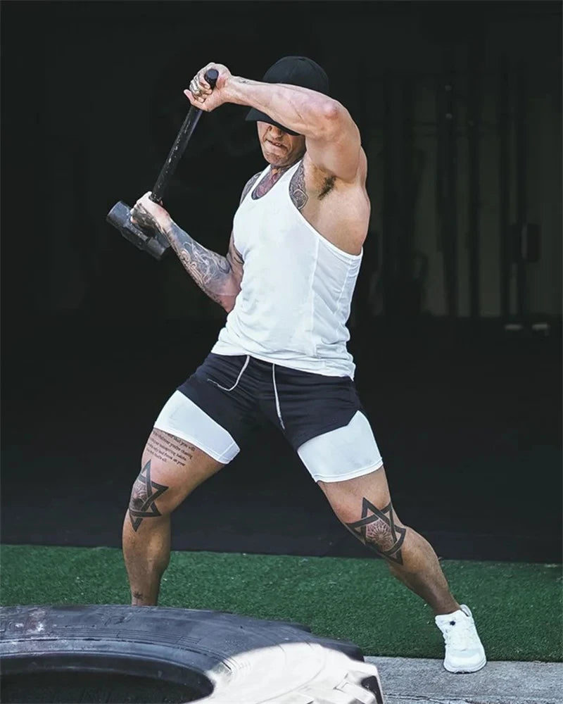 Men's Multi Pocket Inner Lined Camouflage Running Shorts